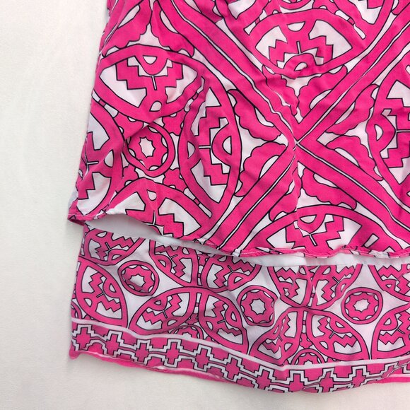 Crown & Ivy Pink Geometric Sleeveless Blouse 2X - Picture 5 of 10